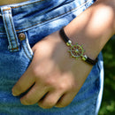 Pulsera Piel Bicicleta/Timón Plata .925