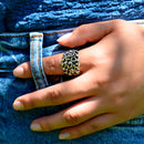 Anillo Oxidado Enredadera Plata .925