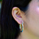 Arracada Lisa Cartoneada Redonda Plata .925