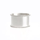 Servilletero Liso con Torzal Plateado