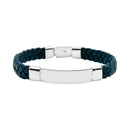 Pulsera Piel Trenzada con Placa Plata .925