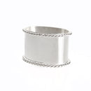 Servilletero Liso con Torzal Plateado