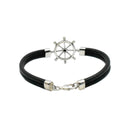 Pulsera Piel Bicicleta/Timón Plata .925