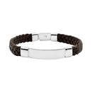 Pulsera Piel Trenzada con Placa Plata .925