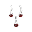 Juego Dije y Aretes con Piedra Natural