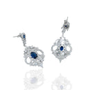 Aretes Brillantes con Circonia Azul