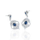 Aretes Brillantes con Circonia Azul