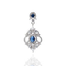 Aretes Brillantes con Circonia Azul