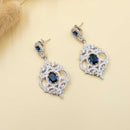 Aretes Brillantes con Circonia Azul