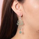 Aretes Candelabros con Circonias Verdes