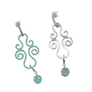Aretes Candelabros con Circonias Verdes