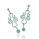 Aretes Candelabros con Circonias Verdes