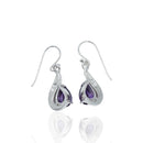 Aretes de Circonia Morada con Opalo