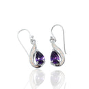 Aretes de Circonia Morada con Opalo