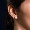 Aretes Flor Radiante Broquel con Circonias