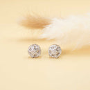 Aretes Flor Radiante Broquel con Circonias
