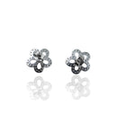 Aretes Florecitas Broquel con Circonias