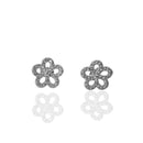 Aretes Florecitas Broquel con Circonias