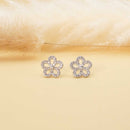 Aretes Florecitas Broquel con Circonias