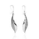 Aretes Hojas con Líneas Oxidadas