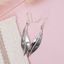 Aretes Hojas con Líneas Oxidadas