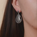 Aretes Flor Tejida Oxidados