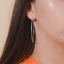 Arracadas Diamantadas con Líneas Diagonales