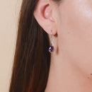 Aretes de Circonia Morada con Opalo