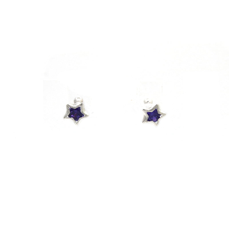 Aretes Broquel con Circonia Estrella 2 de Plata .925