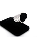 Anillo Ancho Diamantado de Plata .925 - 2