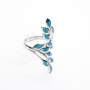 Anillo Hojas con Ópalo de Plata .925