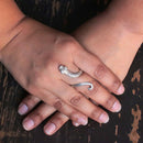 Anillo Víbora Ajustable Oxidado de Plata .925 - 1