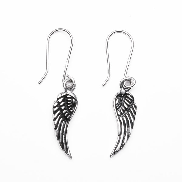 Aretes Alas Oxidado de Plata .925