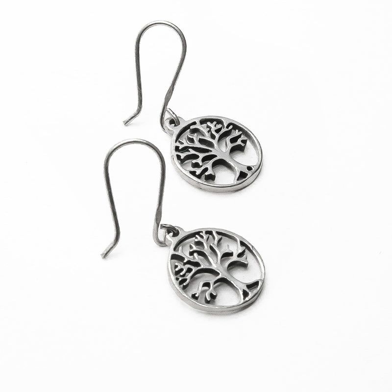 Aretes Árbol de la Vida Oxidado de Plata .925 - 1