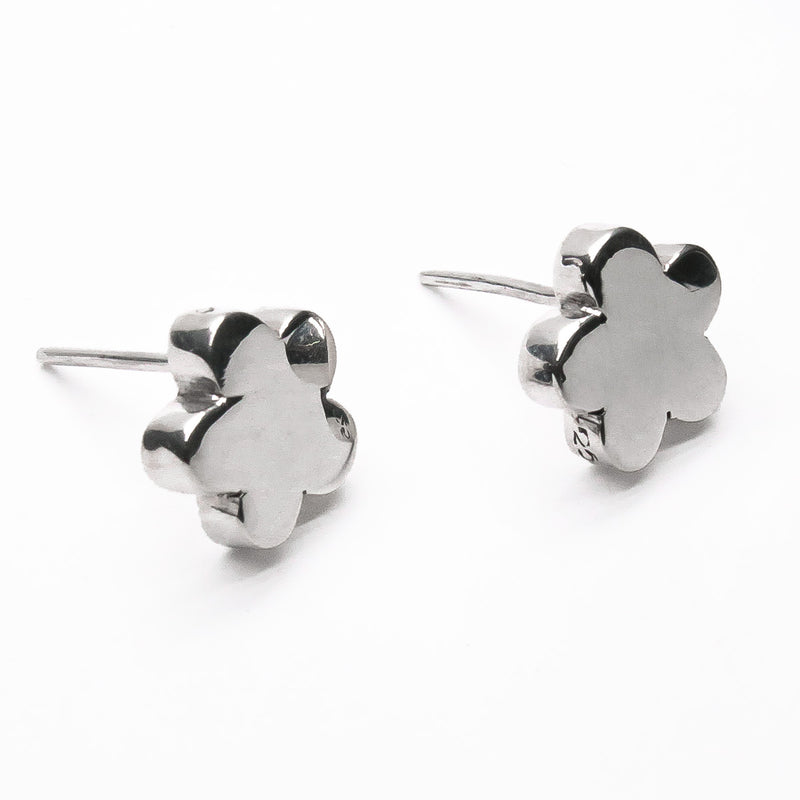 Aretes Broquel Flor de Plata .925 - 1