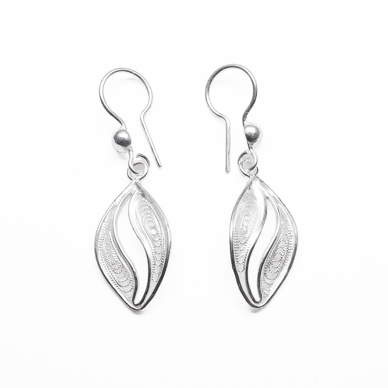 Aretes Filigrana Hoja de Plata .925