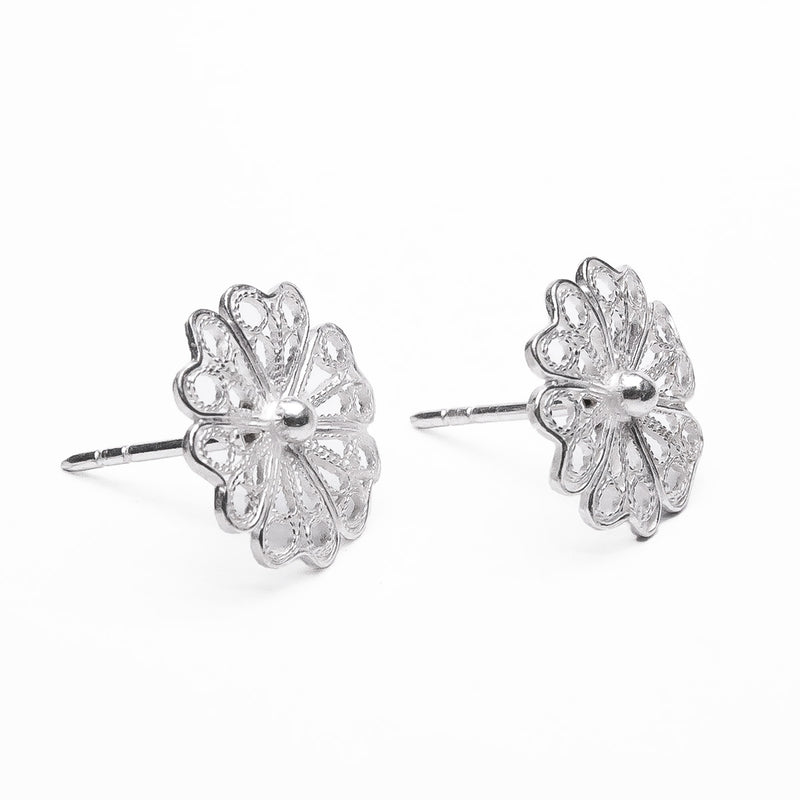 Aretes Flor Filigrana de Plata .925 - 1