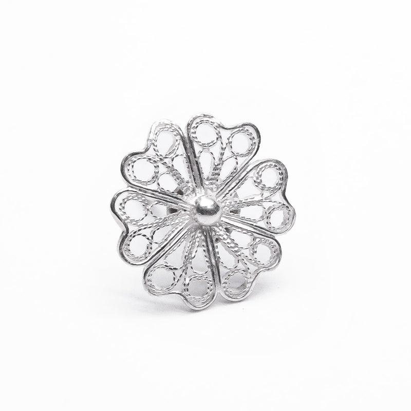Aretes Flor Filigrana de Plata .925 - 2