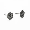 Aretes Flor con Marquesita de Plata .925 - 1