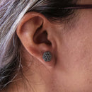 Aretes Flor con Marquesita de Plata .925 - 3