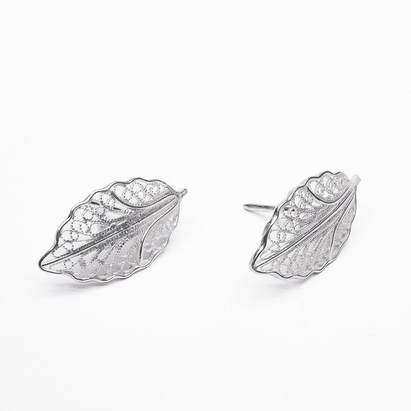 Aretes Hoja Filigrana de Plata .925 - 2