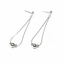 Aretes Largos con Bolita de Plata .925 - 2