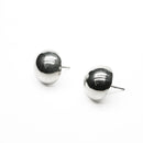 Aretes Media Bola Grande Liso de Plata .925 - 1