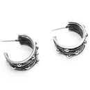 Arracada Corrugada Oxidada con Bolita de Plata .925 - 2