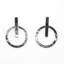 Arracadas Redonda Martillada con Palito de Plata .925