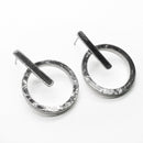 Arracadas Redonda Martillada con Palito de Plata .925 - 1