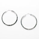 Arracadas Tubo Triangular Diamantada/Lisa de Plata .925