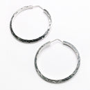 Arracadas Tubo Triangular Diamantada/Lisa de Plata .925 - 1