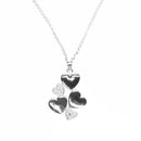 Collar Corazones Lisos con Circonia de Plata .925
