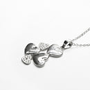 Collar Corazones Lisos con Circonia de Plata .925 - 1